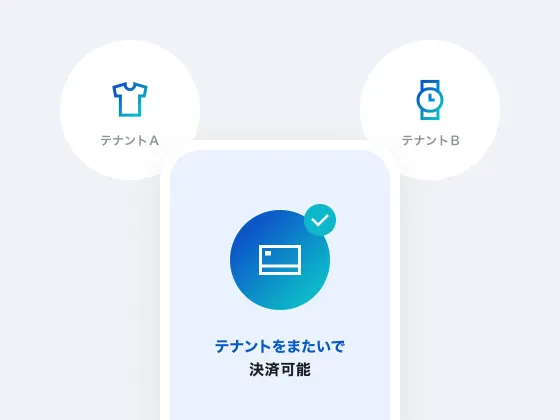 テナントをまたいで決済可能なイメージ画像